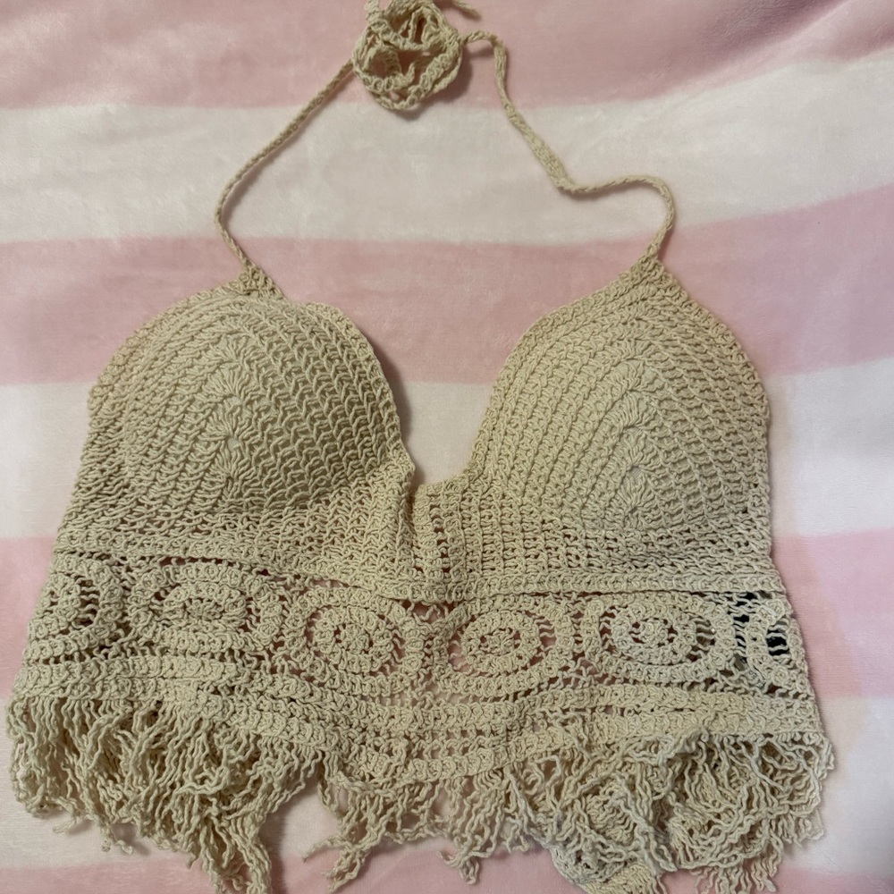 One size, beige tie top